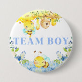 Bee Bumblebee Geslacht onthullen Team Boy Button. Ronde Button 7,6 Cm (Voorkant)