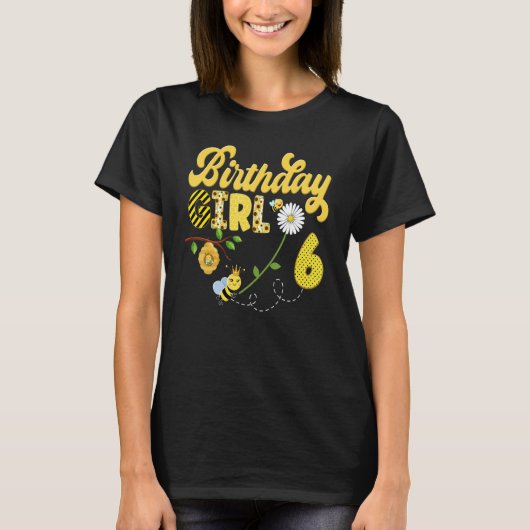 Bee Bumblebee Girl Birthday Hive Sweet 1st Party T-shirt (Voorkant)