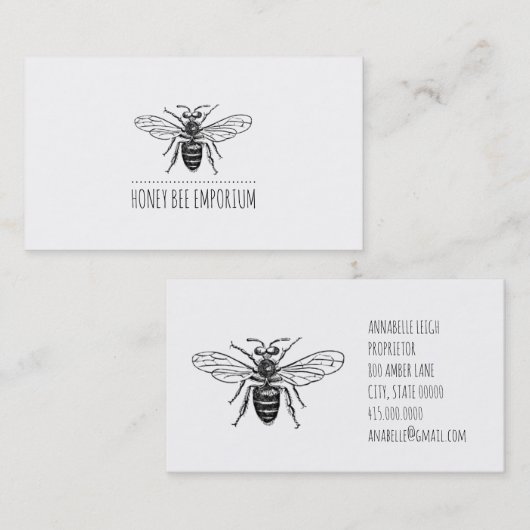 Bee Business- en profielkaarten Visitekaartje (Voorkant / Achterkant)