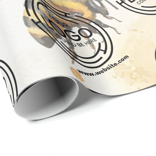 Bee Business Logo Bedrijfsbedrijven Branded Cadeaupapier (Rol Hoek)