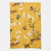 Bee & Butterfly: geborduurde bloemkunst Theedoek (Verticaal)