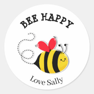 Bee Button badge Bee Happy Ronde Sticker