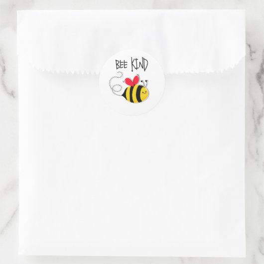 Bee Button badge Bee Kind Ronde Sticker (Tas)