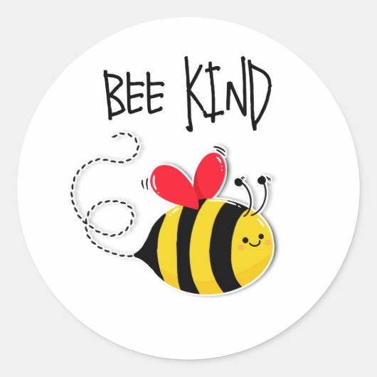Bee Button badge Bee Kind Ronde Sticker (Voorkant)