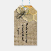 Bee Buzz Honeycomb Bedankt Cadeau Label Cadeaulabel (Achterkant)