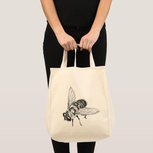 Bee Canvas tas Cool Insect Bug Art Shopping Bag (Voorkant (product))