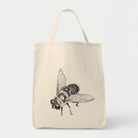 Bee Canvas tas Cool Insect Bug Art Shopping Bag (Voorkant)