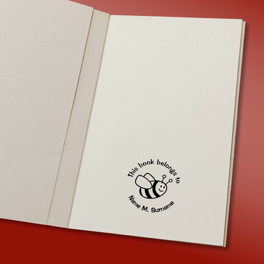 Bee Cartoon Bookplate Stempel