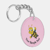 Bee cartoon  sleutelhanger (Voorkant Links)