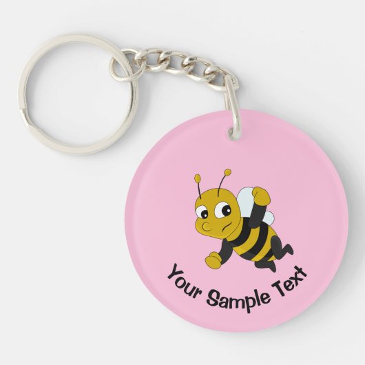 Bee cartoon  sleutelhanger (Voorkant)
