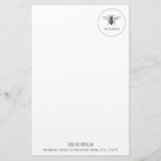 Bee Circle Logo Business Briefpapier (Voorkant)