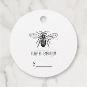 Bee Circle Logo Prijs Bedankjes Labels (Achterkant)