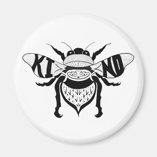 Bee Cirkel Koelkast Magnet (Voorkant)
