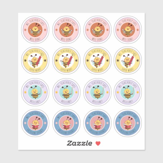 Bee Classroom Reward Student Achievement Teacher Sticker (Vel)