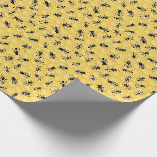 Bee Colony Beehive Gift Wrapping Paper Cadeaupapier (Hoek)