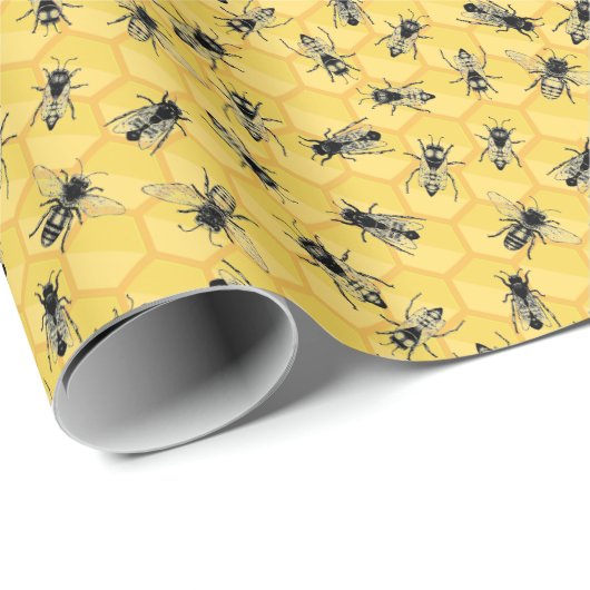 Bee Colony Beehive Gift Wrapping Paper Cadeaupapier (Rol Hoek)