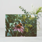 Bee & Coneflower Photo Reprint Kaart (Staand voorkant)