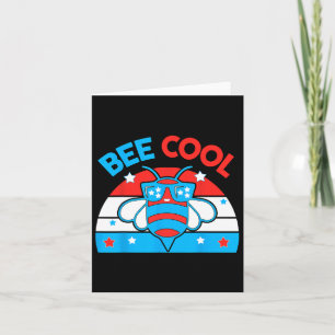 Bee Cool 4th July Rood Wit Blauw Amerikaans Jongen Kaart