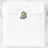 Bee Cool Design Pluche Mords Milieubescherming Ronde Sticker (Tas)