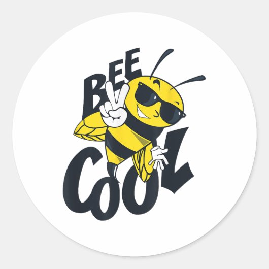 Bee Cool Design Pluche Mords Milieubescherming Ronde Sticker (Voorkant)