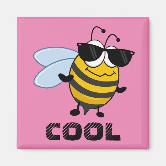Bee Cool | Funny Trendy Bee Personalized Magneet (Voorkant)