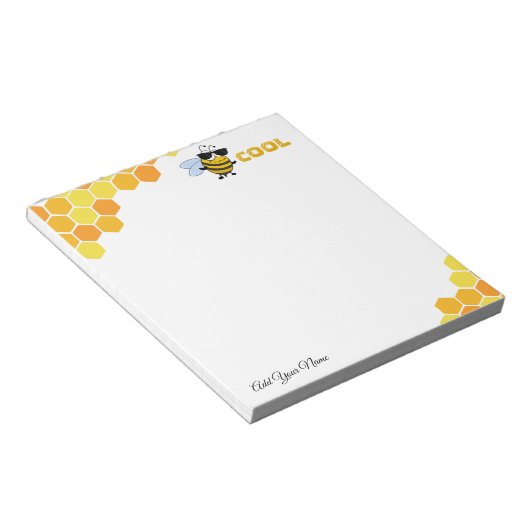 Bee Cool | Funny Trendy Bee Personalized Notitieblok (Schuin)