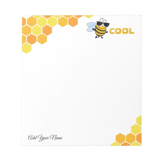 Bee Cool | Funny Trendy Bee Personalized Notitieblok (Voorkant)