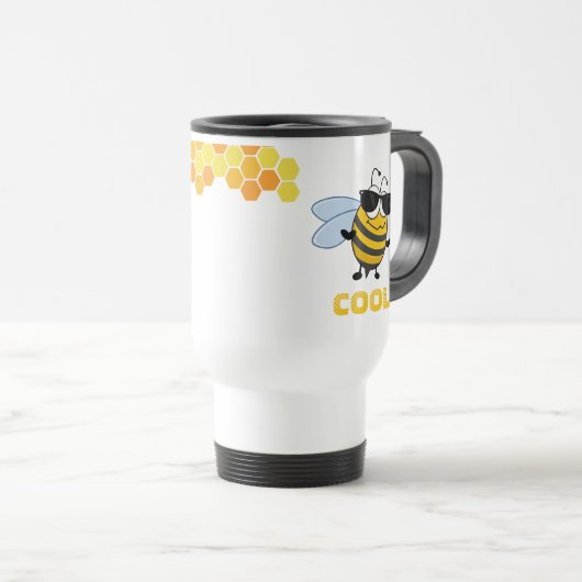 Bee Cool | Funny Trendy Bee Personalized Reisbeker (Voorkant rechts)