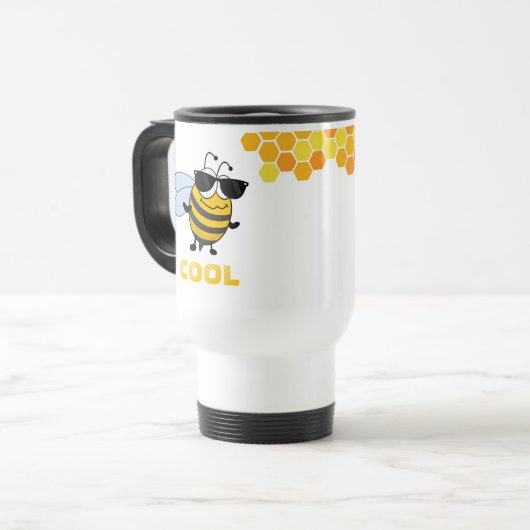 Bee Cool | Funny Trendy Bee Personalized Reisbeker (Voorkant links)