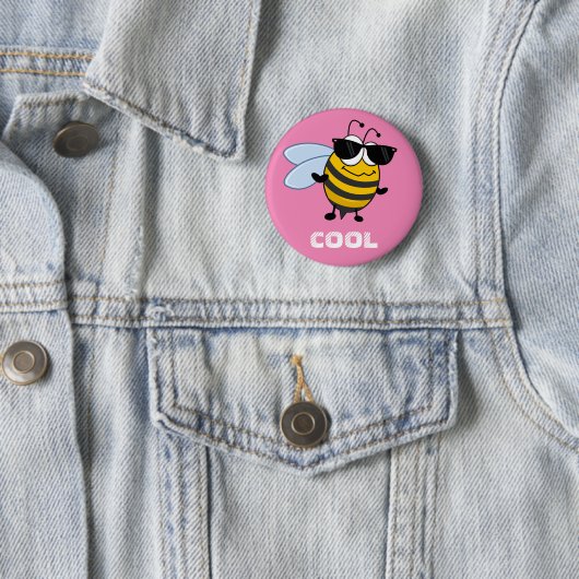 Bee Cool | Funny Trendy Bee  Ronde Button 5,7 Cm (In situ)