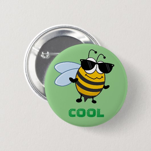 Bee Cool | Funny Trendy Bee Ronde Button 5,7 Cm (Voorkant /achterkant)