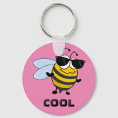 Bee Cool | Funny Trendy Bee Sleutelhanger (Voorkant)