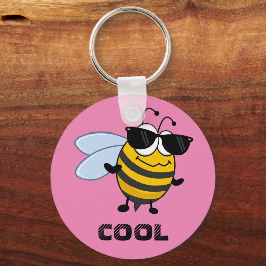 Bee Cool | Funny Trendy Bee Sleutelhanger (Voorkant)