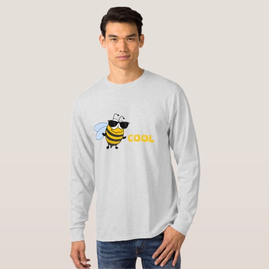 Bee Cool |  Mannen van Funny Trendy Bee T-shirt (Voorkant volledig)