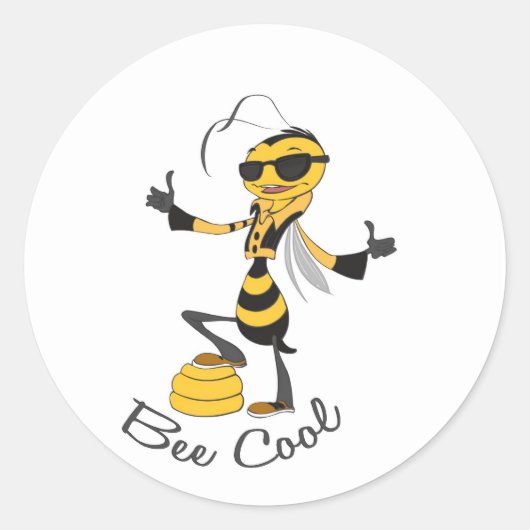 Bee Cool Ronde Sticker (Voorkant)