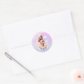 Bee Cool - Schattige Bee on Ice Cream Cone Ronde Sticker (Envelop)