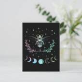 Bee Crescent Moon Wicca Pastel Gothic Insect Witch Briefkaart (Staand voorkant)