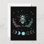 Bee Crescent Moon Wicca Pastel Gothic Insect Witch Briefkaart (Voorkant / Achterkant)