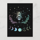 Bee Crescent Moon Wicca Pastel Gothic Insect Witch Briefkaart (Voorkant)