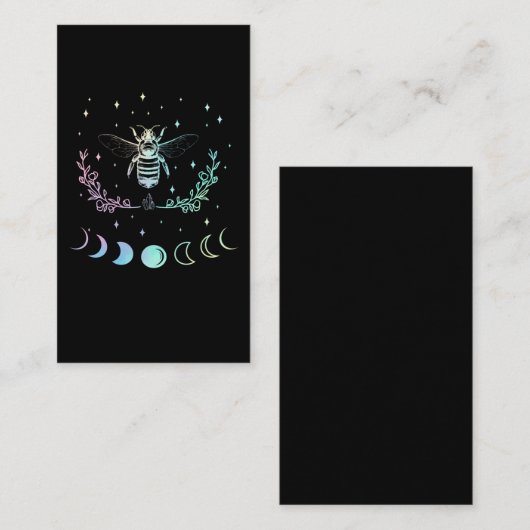 Bee Crescent Moon Wicca Pastel Gothic Insect Witch Visitekaartje (Voorkant / Achterkant)