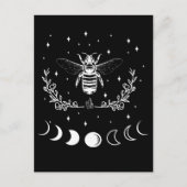 Bee Crescent Moon Witchcraft Wicca Gothic Insect Briefkaart (Voorkant)