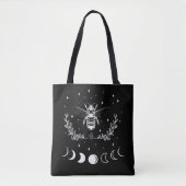 Bee Crescent Moon Witchcraft Wicca Gothic Insect Tote Bag (Voorkant)