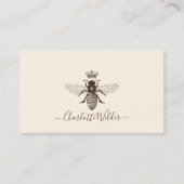 Bee Crown Logo hand Letters Script Signature Contactkaartje (Voorkant)