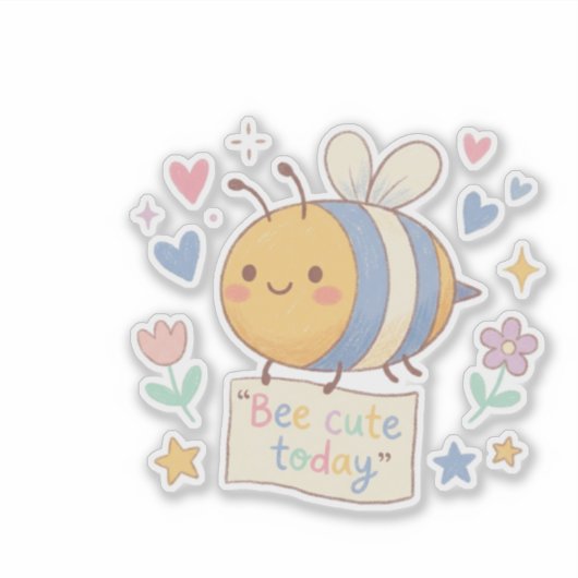 Bee Cute Today' Positive Affirmation for teachers  Sticker (Voorkant)
