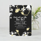 Bee Daisy en bloemige geslacht onthulling Kaart (Staand voorkant)