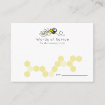 Bee Daisy Witte Baby shower Advies Kaarten