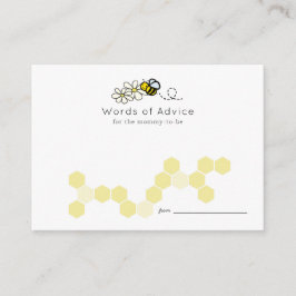 Bee Daisy Witte Baby shower Advies Kaarten