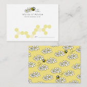 Bee Daisy Witte Baby shower Advies Kaarten (Voorkant / Achterkant)