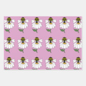 Bee Daisy Wrapping Paper (Set van 3) (Voorkant 3)