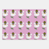 Bee Daisy Wrapping Paper (Set van 3) (Voorkant 2)